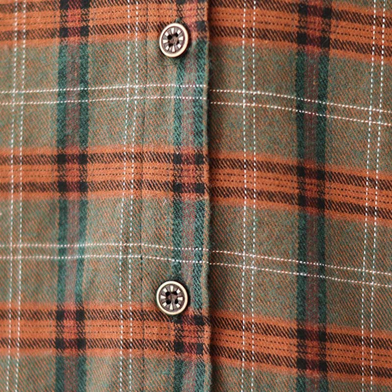 Buddha Stones Embroidered Plaid Pattern Cotton Women's Shirt - image 14