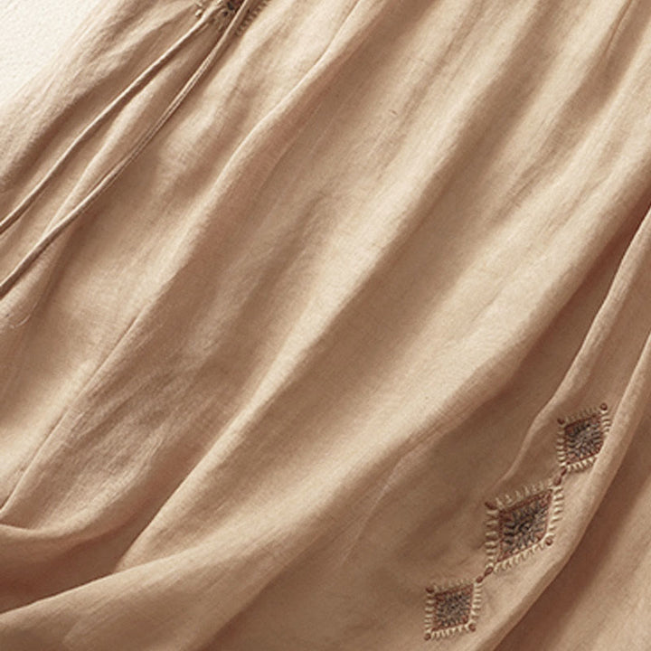 Buddha Stones Ethnic Vintage Embroidery Button Design Women's 7-8 Length Skirt - image 12