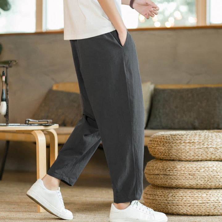 Buddha Stones Summer Men's Cotton Pants With Pockets - image 18