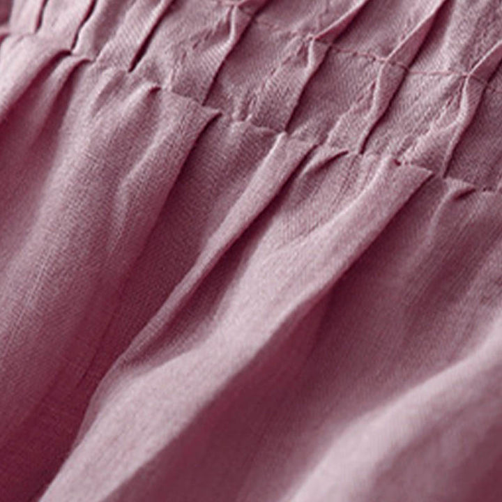 Buddha Stones Casual Plain Loose Women's V-Neck Design Half Sleeve Shirt - image 7