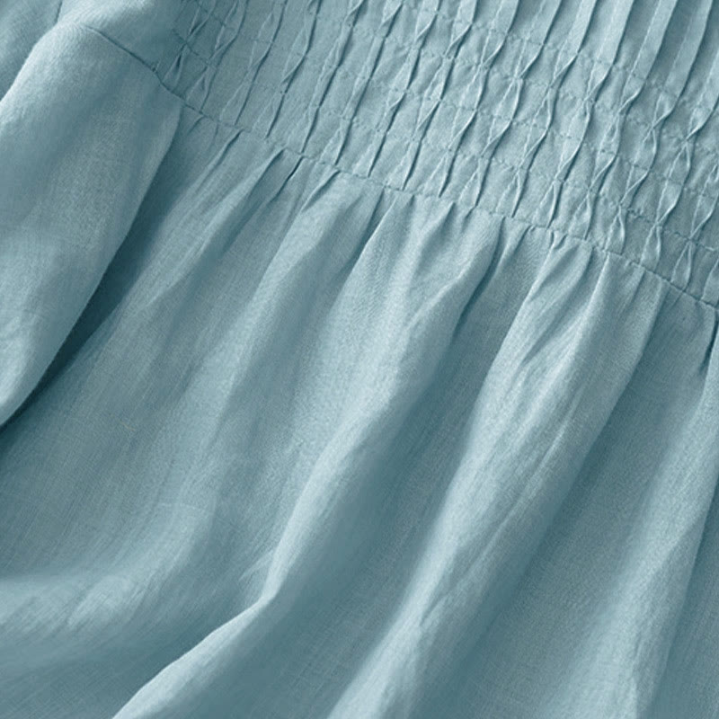 Buddha Stones Casual Plain Loose Women's V-Neck Design Half Sleeve Shirt - image 28