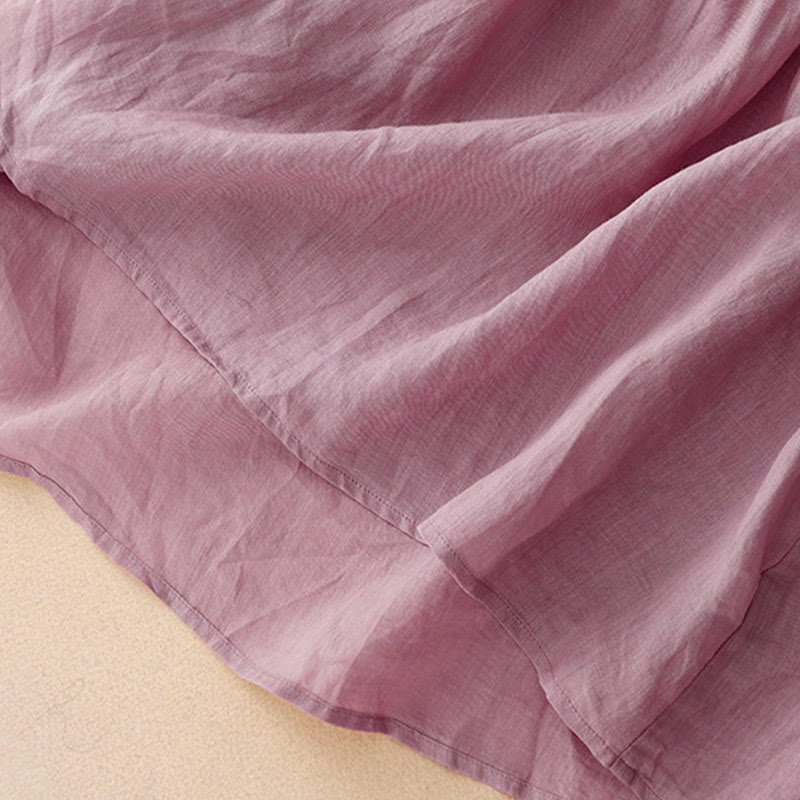 Buddha Stones Casual Plain Loose Women's V-Neck Design Half Sleeve Shirt - image 3