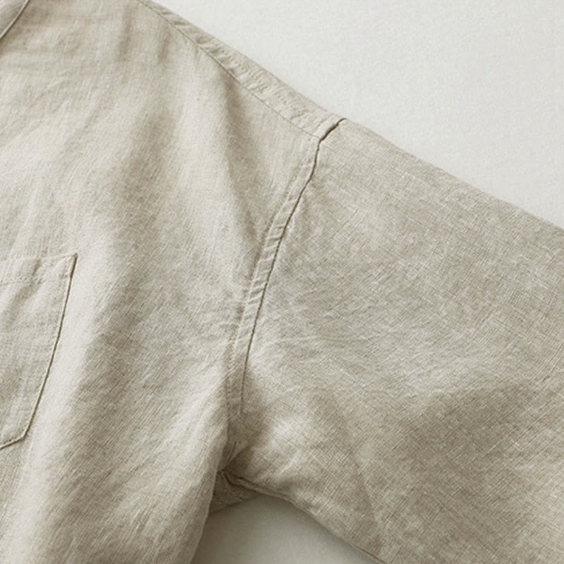 Buddha Stones Solid Color Button Three Quarter Sleeve Shirt - image 7