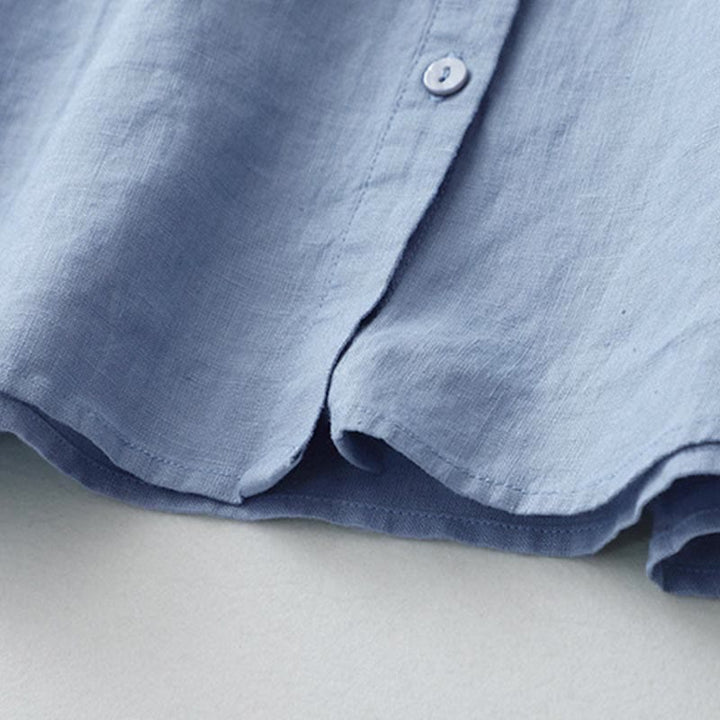 Buddha Stones Solid Color Button Three Quarter Sleeve Shirt - image 23