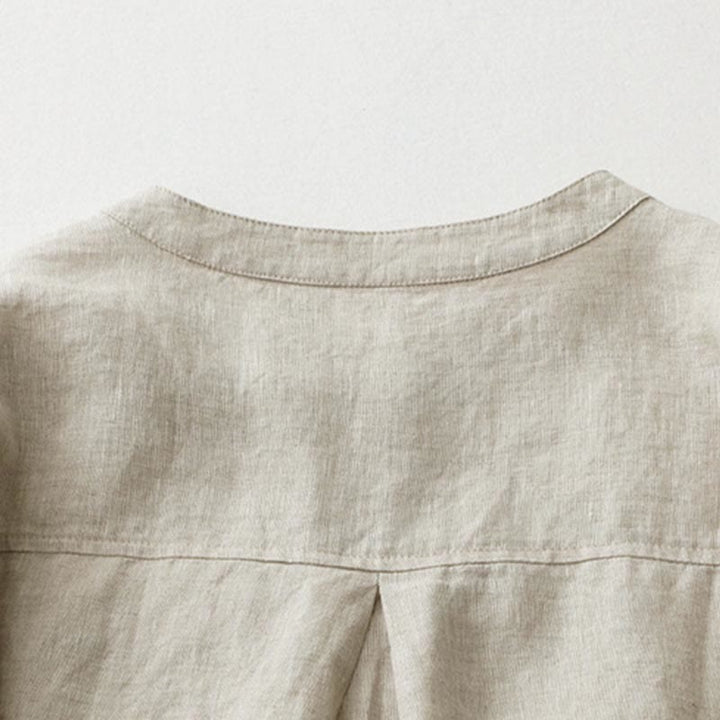 Buddha Stones Solid Color Button Three Quarter Sleeve Shirt - image 4