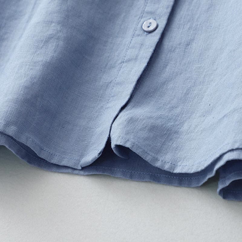 Buddha Stones Solid Color Button Three Quarter Sleeve Shirt - image 24