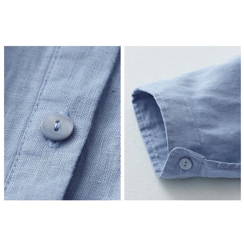 Buddha Stones Solid Color Button Three Quarter Sleeve Shirt - image 26