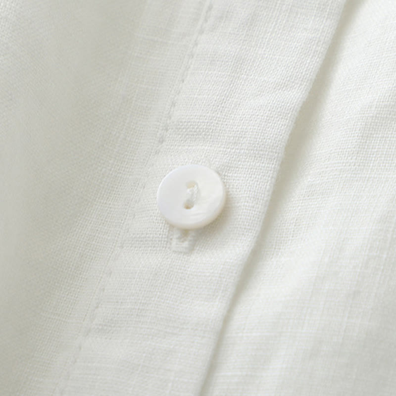 Buddha Stones Solid Color Button Three Quarter Sleeve Shirt - image 32