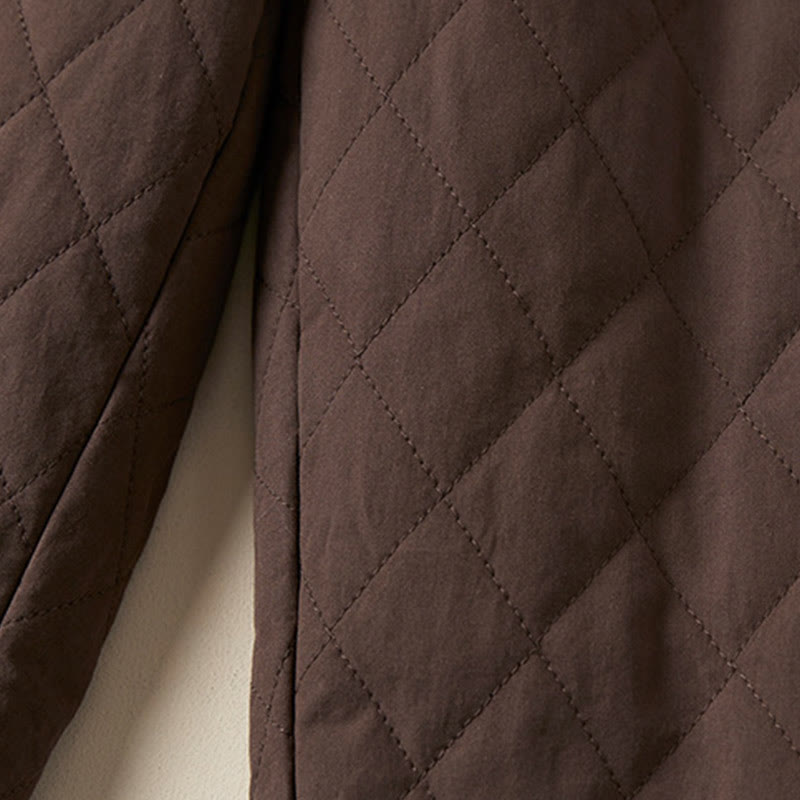 Buddha Stones Diamond Quilted Design Thermal Fleece-Lined Women's Harem Cotton Pants With Pockets - image 23