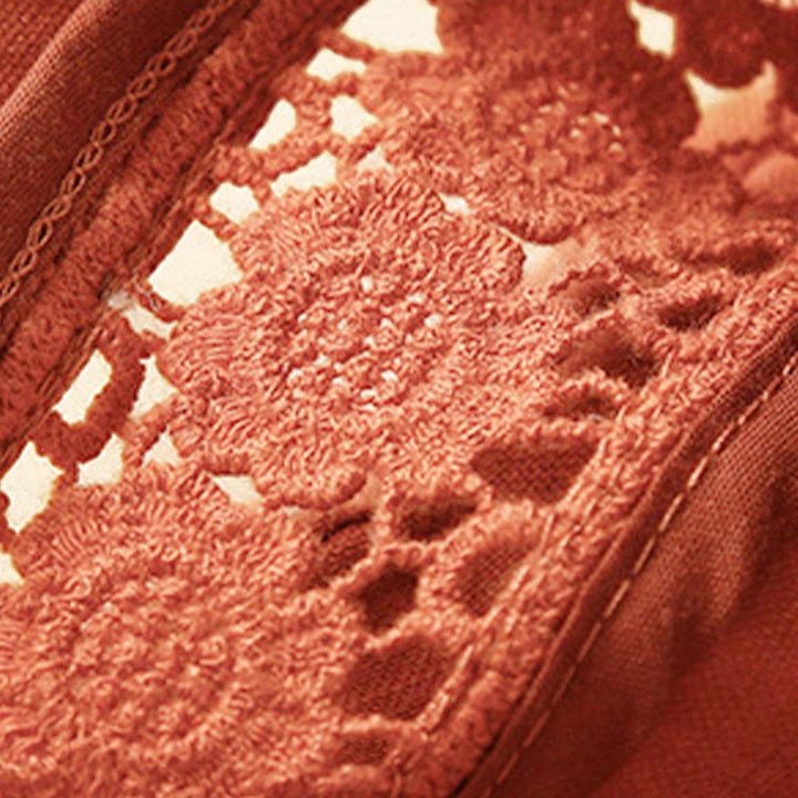 Buddha Stones Plain Color Bottom Hollow Lace Design Lace-up Cotton Linen Women's Shorts With Pockets - image 50
