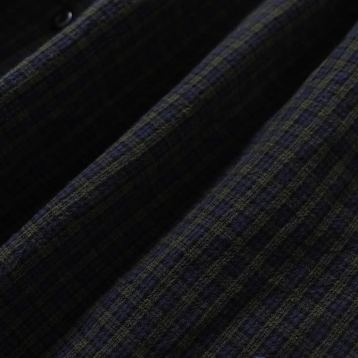 Buddha Stones Long Sleeve Plaid Simple Buttons Ruffled Design Midi Dress With Pockets - image 3