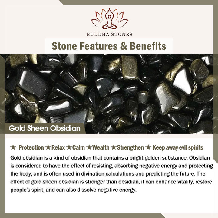 Buddha Stones 925 Sterling Silver Natural Silver Sheen Obsidian Gold Sheen Obsidian Cat Necklace - image 8