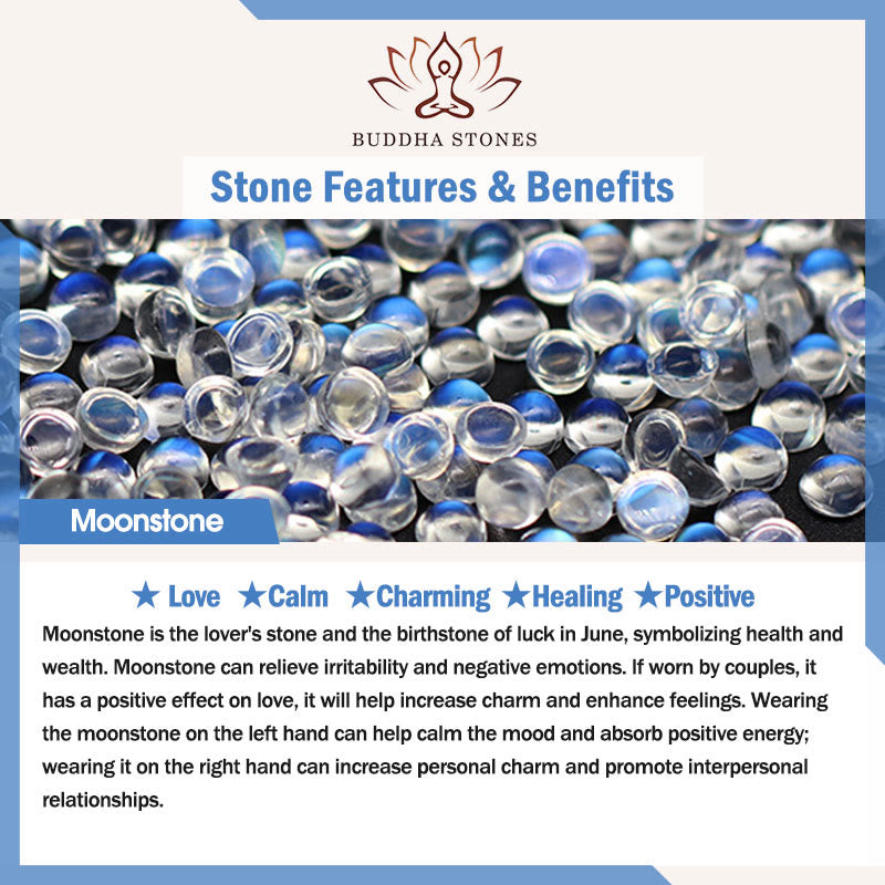 Buddha Stones 925 Sterling Silver Pixiu Moonstone Healing Bracelet - image 6