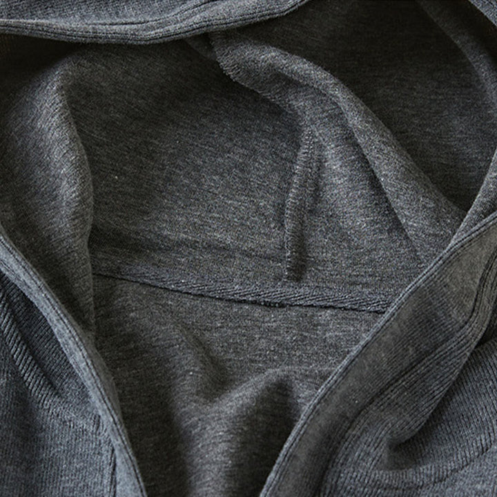 Buddha Stones Plain Buttons Women's Cotton Hooded Jacket With Pockets - image 2