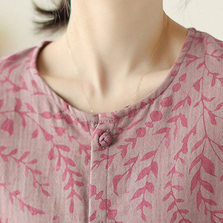 Buddha Stones Leaf Print Women's Jacket With Pockets - image 11