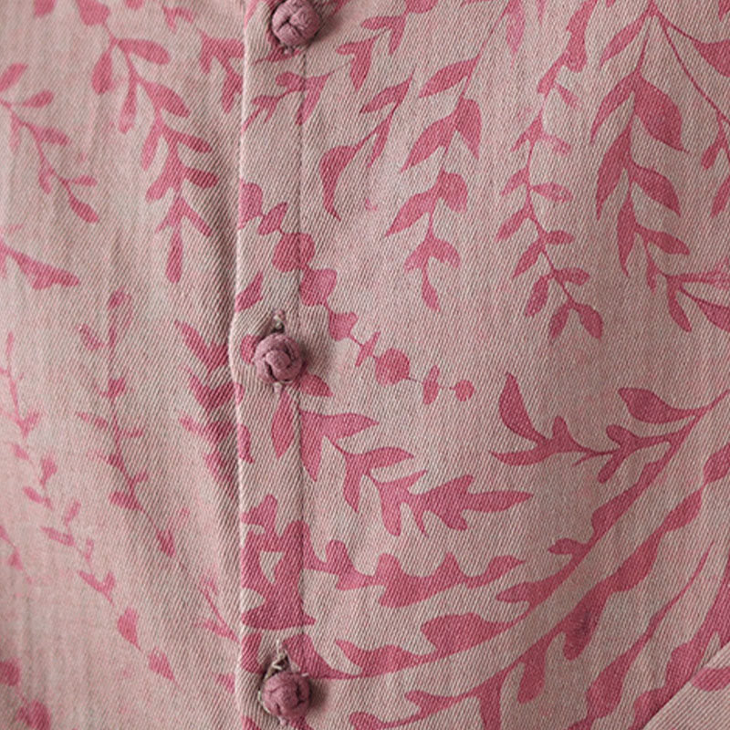 Buddha Stones Leaf Print Women's Jacket With Pockets - image 17