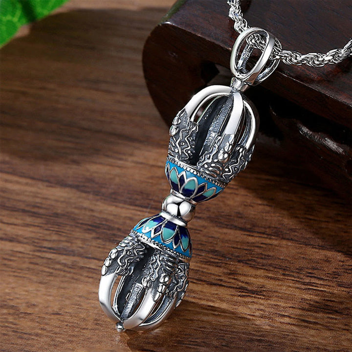 Buddha Stones Tibetan Copper Vajra Dorje Spiritual Power Necklace Pendant - image 1