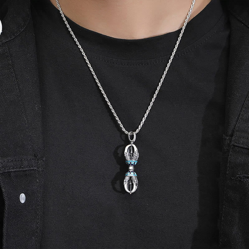 Buddha Stones Tibetan Copper Vajra Dorje Spiritual Power Necklace Pendant - image 3