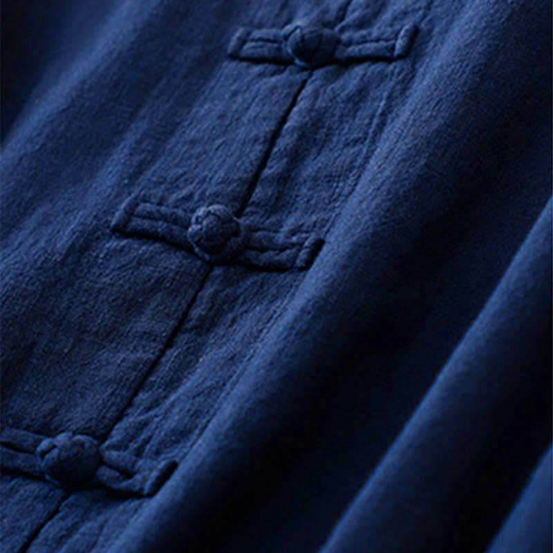 Buddha Stones Literary Artistic Chinese Knot Button Casual Cotton Clothing - image 11