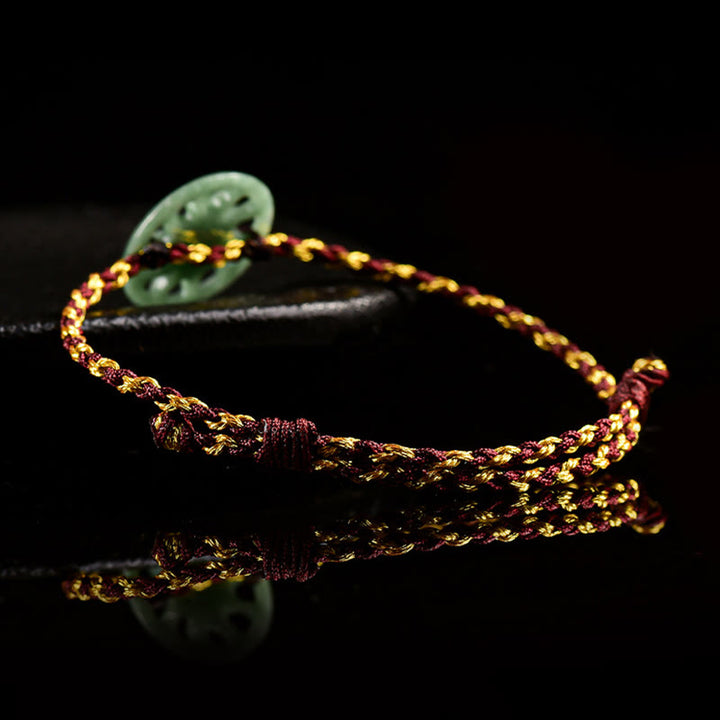 Buddha Stones Jade Sun Braided Rope Abundance Bracelet - image 4