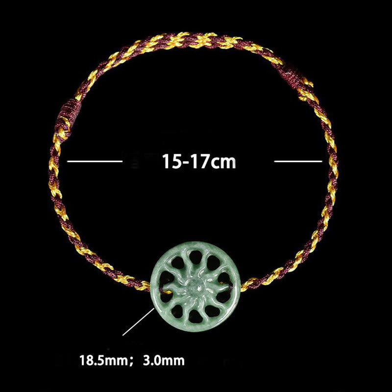 Buddha Stones Jade Sun Braided Rope Abundance Bracelet - image 6