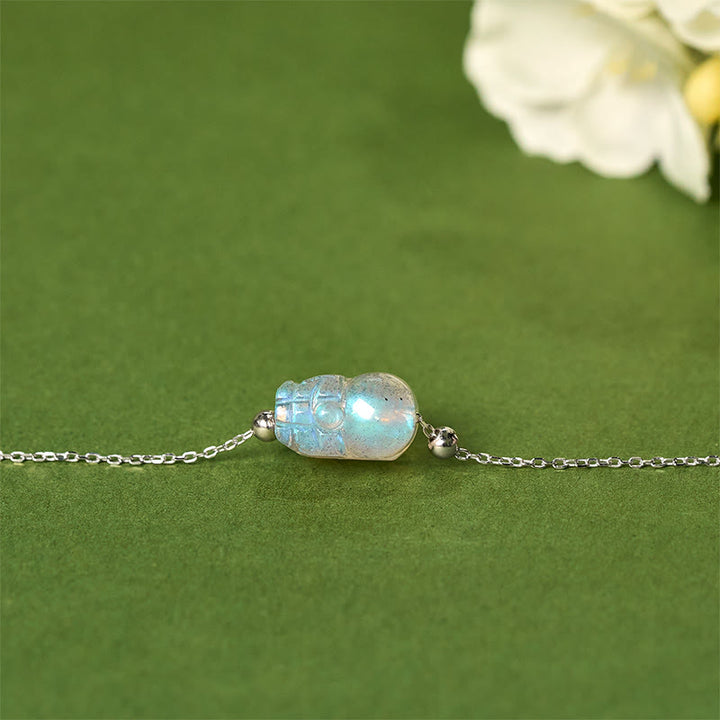 Buddha Stones 925 Sterling Silver Pixiu Moonstone Healing Bracelet - image 1