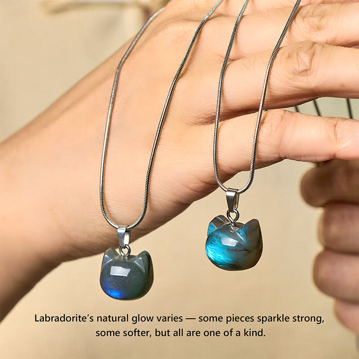 Buddha Stones "Hoping for Insight and Joy" Cat Labradorite Necklace Includes Gift Message Card - image 9