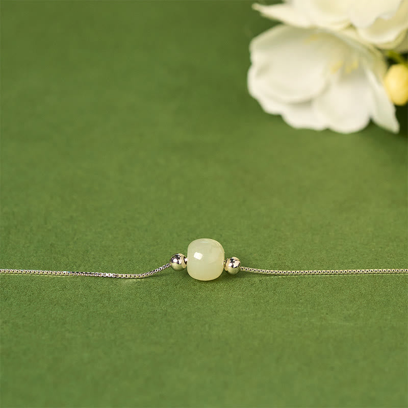 Buddha Stones 925 Sterling Silver Natural Jade Bead Abundance Chain Bracelet - image 20