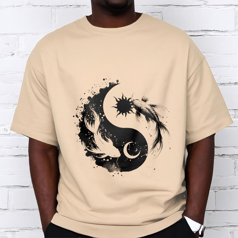 Buddha Stonessun And Moon Yin Yang Koi Pattern Tee T-shirt - image 9