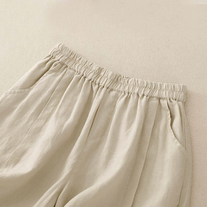 Buddha Stones Casual Solid Color Women's Cotton Shorts With Pockets - image 8