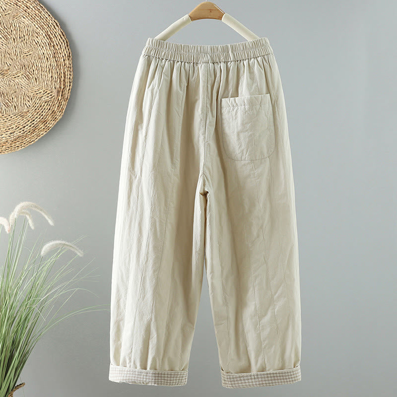 Buddha Stones Winter Plain Women's Harem Cotton Ankle-Length Pants With Pockets - image 7