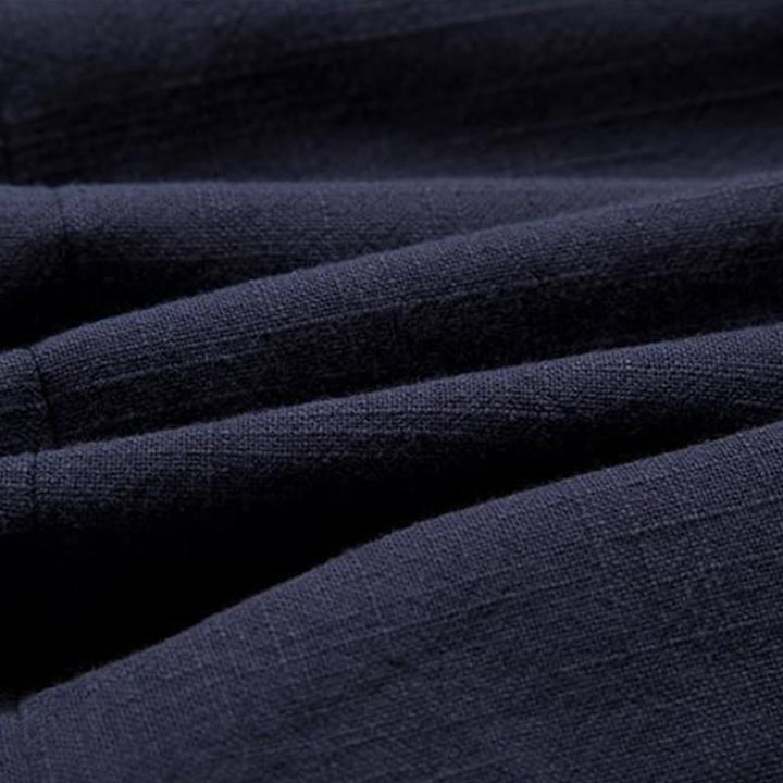 Buddha Stones Chinese Frog-Buttons Long Sleeve Design Open Front Jacket Men's Cotton Linen Kimono - image 11