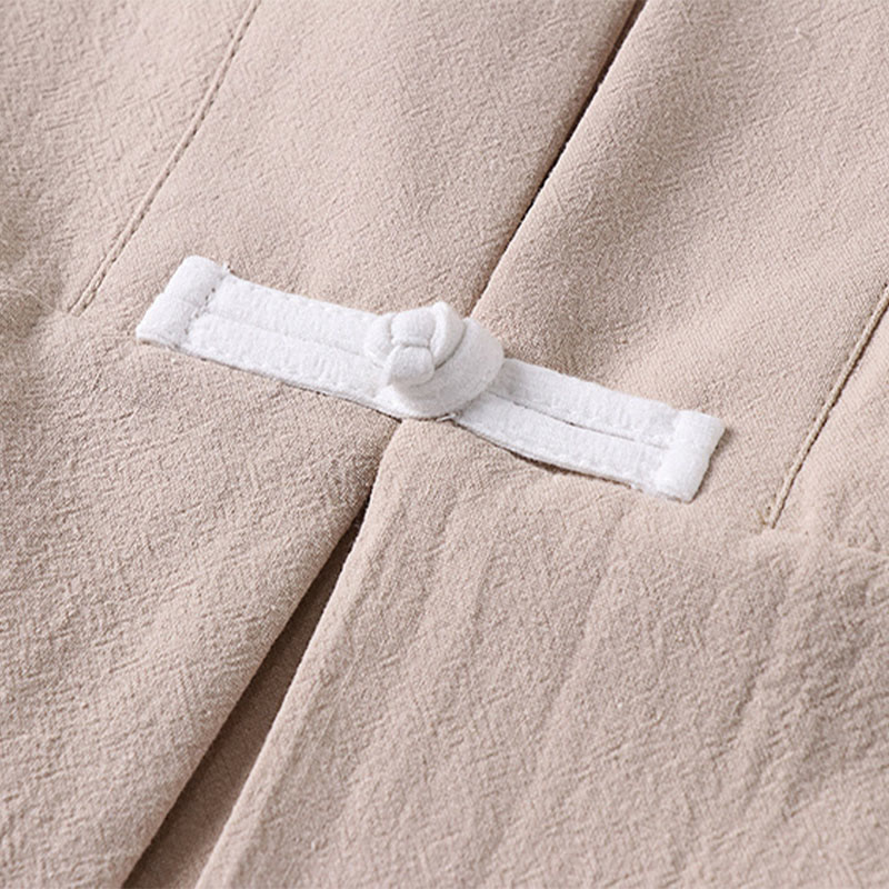 Buddha Stones Long Sleeve Buttons Design Men's Open Front Cotton Linen Jacket Kimono With Pockets - image 9