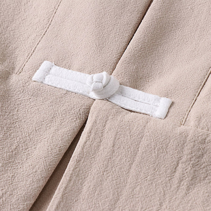 Buddha Stones Long Sleeve Buttons Design Men's Open Front Cotton Linen Jacket Kimono With Pockets - image 9