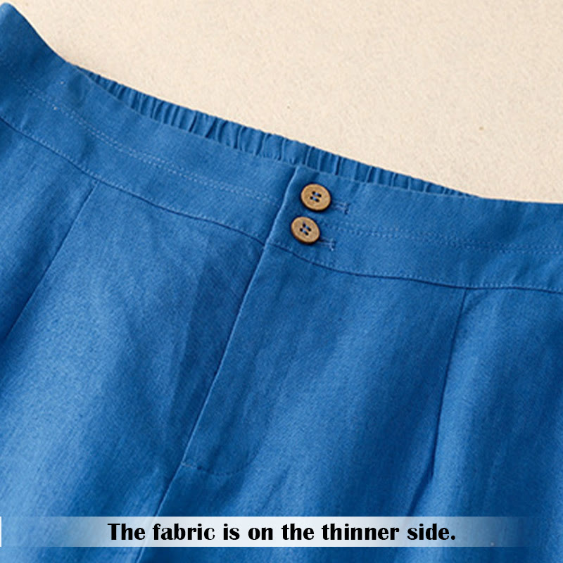 Buddha Stones Summer Casual Simple Zipper Design Women's Wide Leg Pants With Pockets - image 17