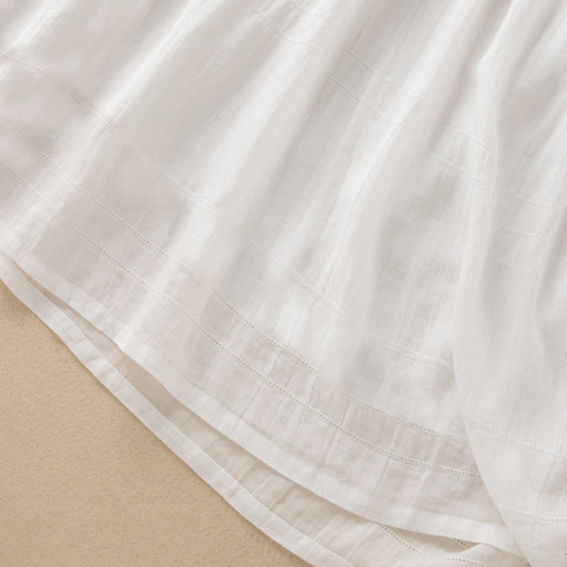 Buddha Stones Summer V-Neck Design Half Sleeve Cotton Midi Dress - image 29