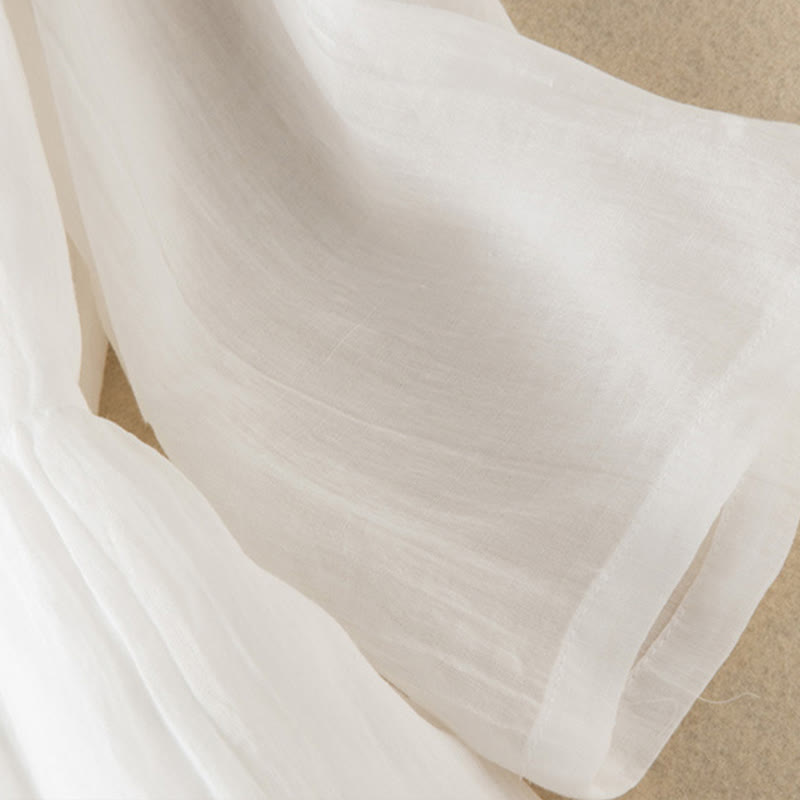 Buddha Stones Summer V-Neck Design Half Sleeve Cotton Midi Dress - image 34