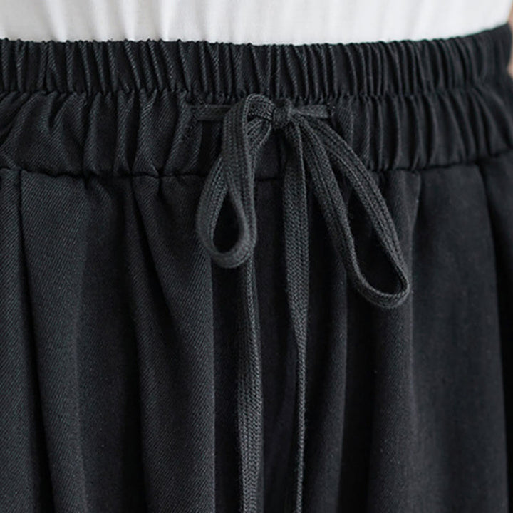 Buddha Stones Retro Leg Opening Slit Design Women's Wide Leg Pants With Pockets - image 13