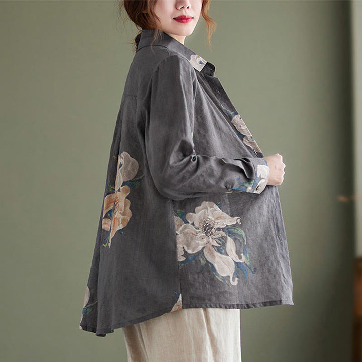 Buddha Stones Literary Artistic Flower Print Cotton Clothing - image 21