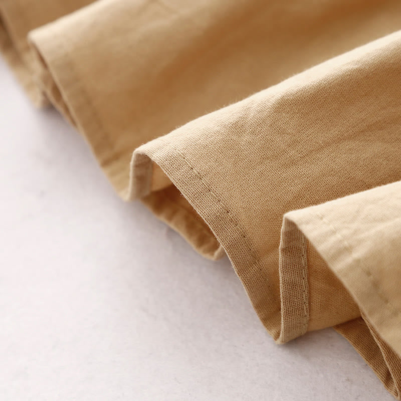 Buddha Stones Spring Plain Lapel Long Sleeve Midi Dress With Pockets - image 17