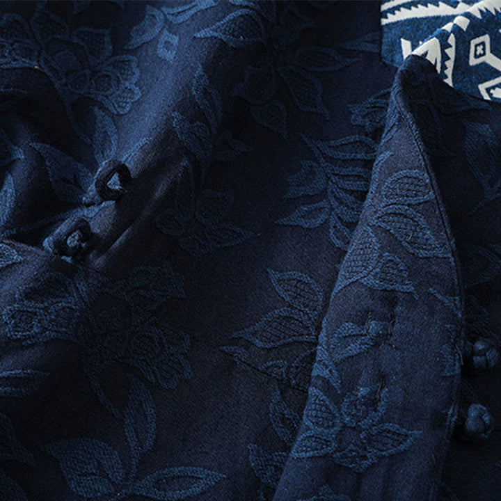 Buddha Stones Casual Jacquard Frog-Button Women's Cotton Linen Long Sleeve Shirt - image 10