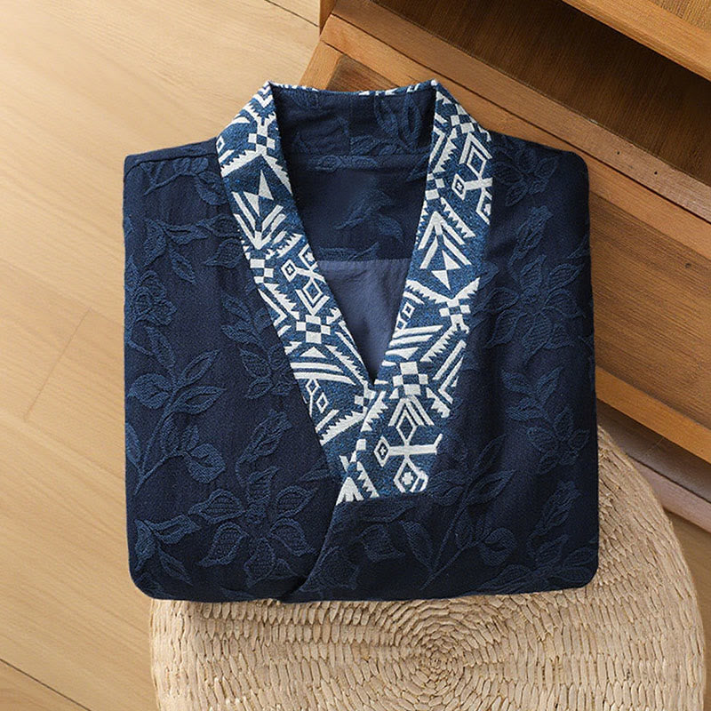 Buddha Stones Casual Jacquard Frog-Button Women's Cotton Linen Long Sleeve Shirt - image 4