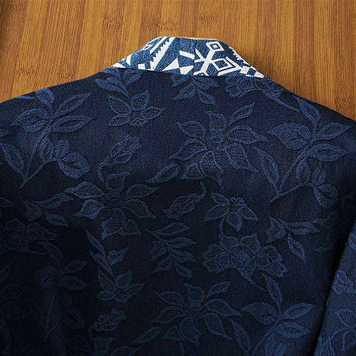 Buddha Stones Casual Jacquard Frog-Button Women's Cotton Linen Long Sleeve Shirt - image 6