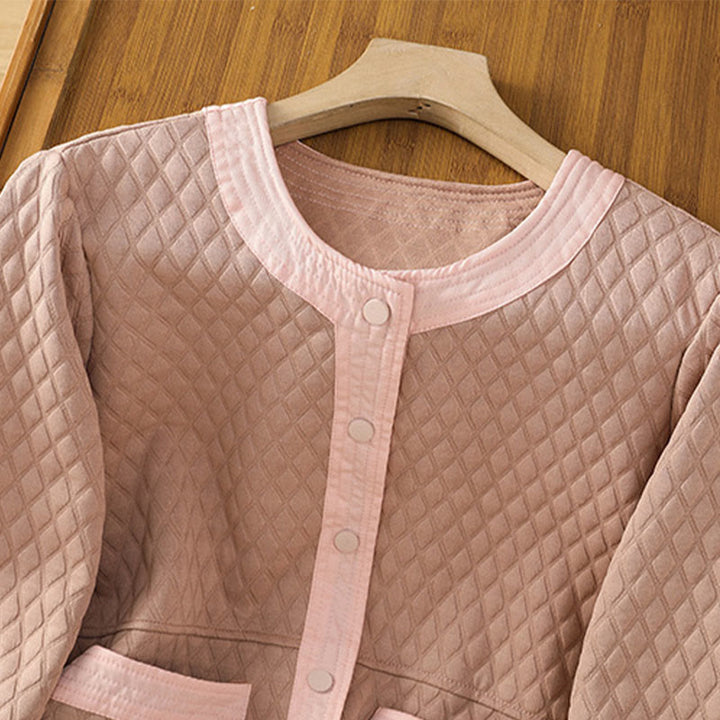 Buddha Stones Retro Plain Women's Cotton Long Sleeve Jacket With Pockets - image 11
