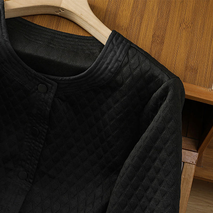 Buddha Stones Retro Plain Women's Cotton Long Sleeve Jacket With Pockets - image 20