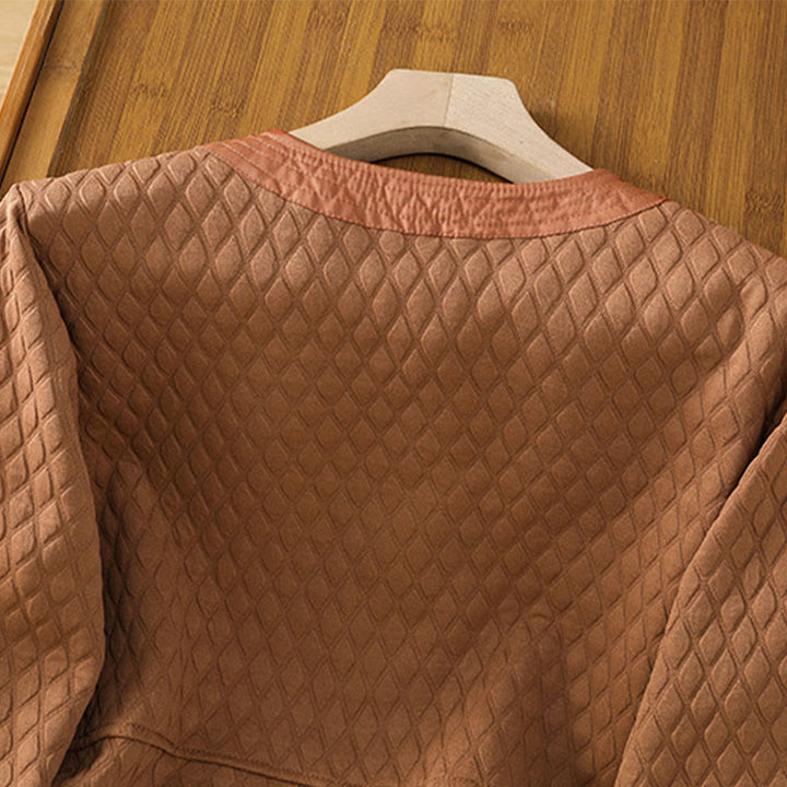 Buddha Stones Retro Plain Women's Cotton Long Sleeve Jacket With Pockets - image 27
