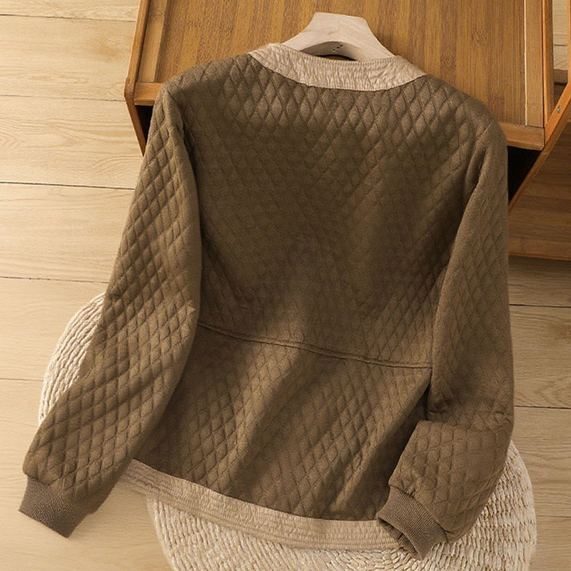 Buddha Stones Retro Plain Women's Cotton Long Sleeve Jacket With Pockets - image 30