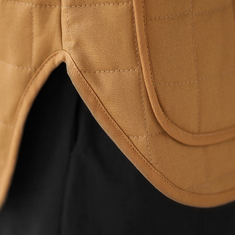 Buddha Stones Retro Plain Women's Thick Cotton Long Sleeve Coat Jacket With Pockets - image 26