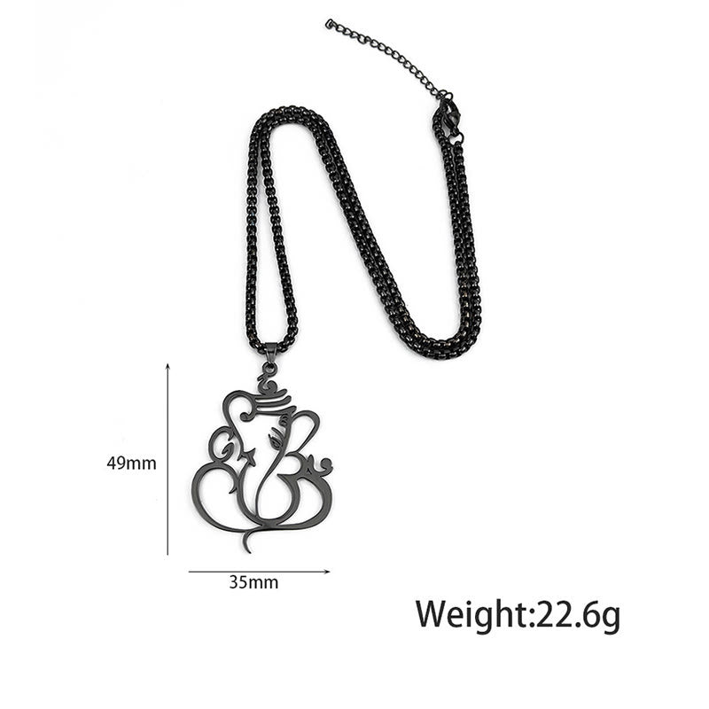 Buddha Stones Ganesh Elephant Stainless Steel Protection Necklace Pendant - image 7