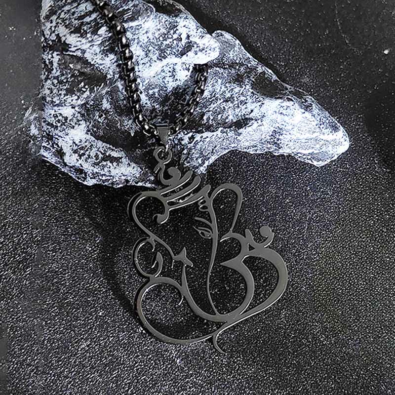 Buddha Stones Ganesh Elephant Stainless Steel Protection Necklace Pendant - image 9